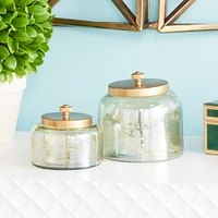 Gold Glass Glam Decorative Jar Set