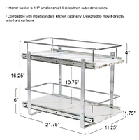 Household Essentials Glidez Marble 2-Tier Cabinet Organizer