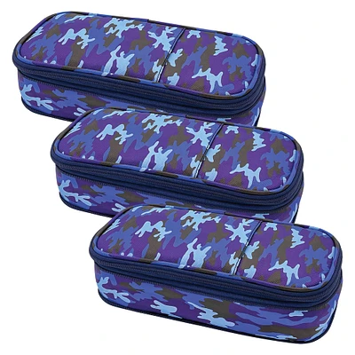 Teacher Created Resources Blue Camo Pencil Cases, 3ct.