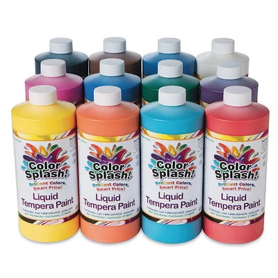 Color Splash!® 12 Color Liquid Tempera Paint Set