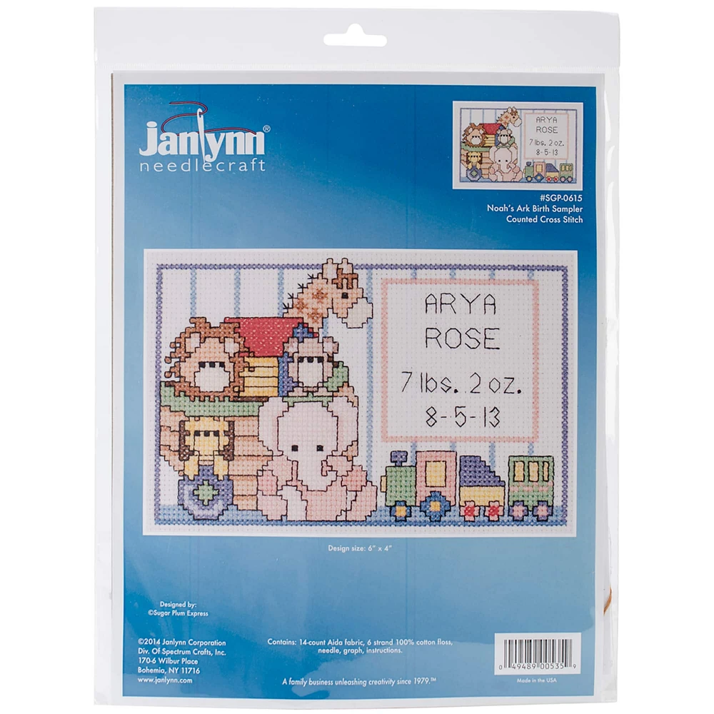 Janlynn® Noah's Ark Birth Sampler Mini Counted Cross Stitch Kit