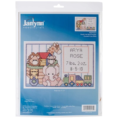 Janlynn® Noah's Ark Birth Sampler Mini Counted Cross Stitch Kit
