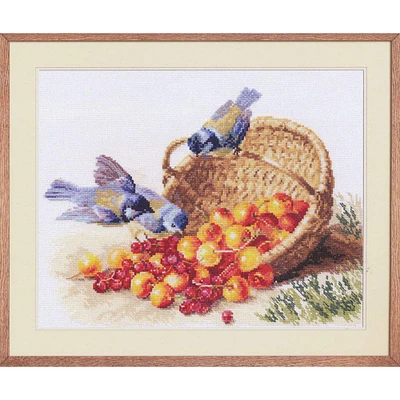 Alisa Chickadees And Sweet Cherries Cross Stitch Kit