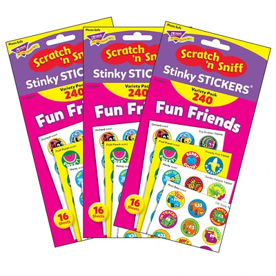 Trend Enterprises® Fun Friends Stinky Stickers® Variety Pack, 240 Per Pack, 3 Packs
