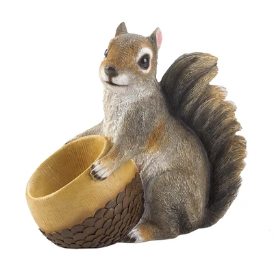 8" Squirrel & Acorn Bird Feeder