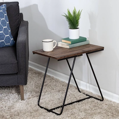 Honey Can Do Black Square Side Table