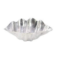 17" Silver Aluminum Coastal Decorative Bowl