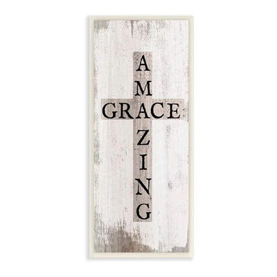 Stupell Industries Distressed Rustic Amazing Grace Wall Art