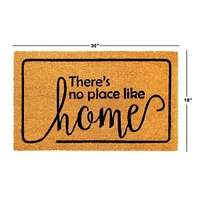 RugSmith Black There's No Place Like Home Machine Tufted Coir Doormat