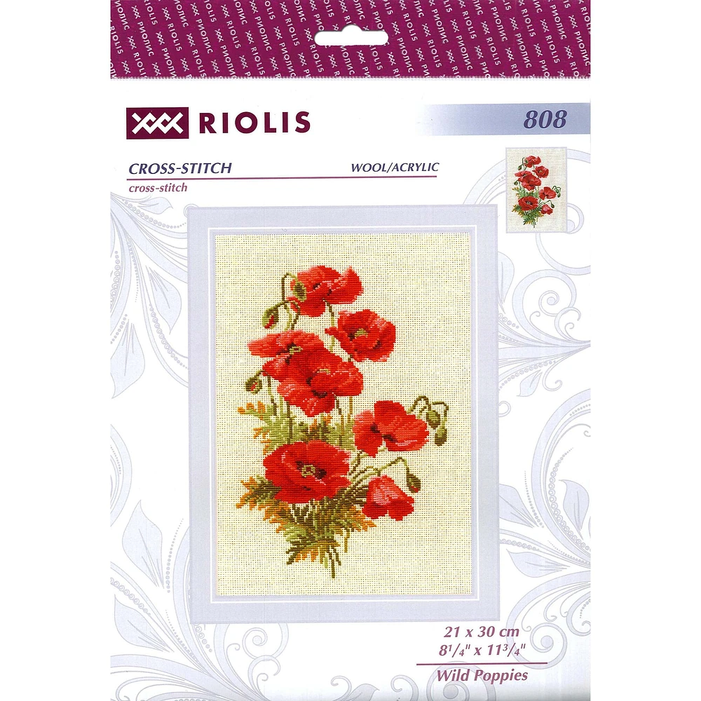 RIOLIS Wild Poppies Cross Stitch Kit