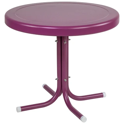 22" Purple Outdoor Retro Tulip Side Table