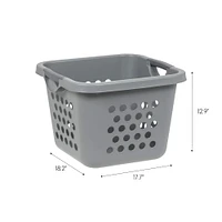 IRIS 30L Gray/Dark Gray Compact Laundry Basket Hamper, 3 Pack