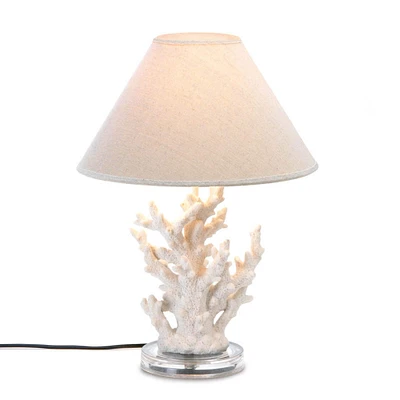 18.5" White Coral Table Lamp