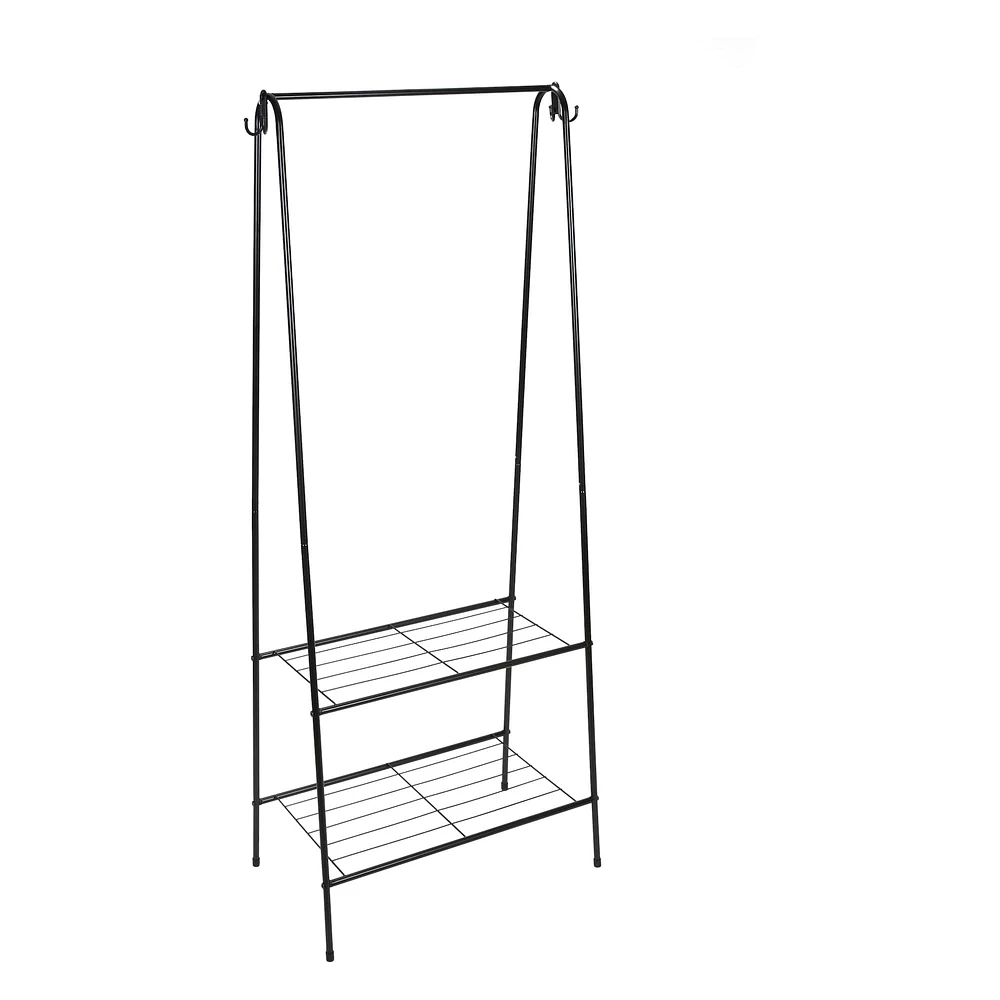 Organize It All Garment Rack with 2 Tier Shelving