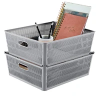 Simplify Slide 2 Stack It Shallow Tote Baskets, 2ct.