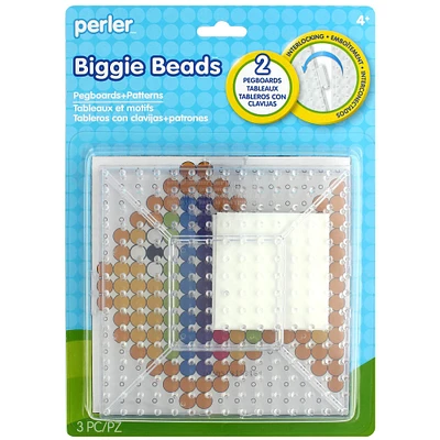 Perler® Biggie Interlocking Square Pegboards, 2ct.
