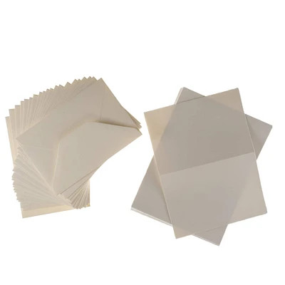 Fabriano 4.5" x 6.75" Medioevalis White Cards & Envelopes, 20ct.
