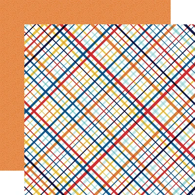 Echo Park™ Paper Co. First Responder 12" x 12" Valiant Plaid Double-Sided Cardstock, 25 Sheets