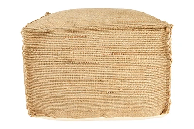 24" Handwoven Jute Pouf