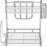 NEX™ 15" Silver 2-Tier Standing Storage Rack