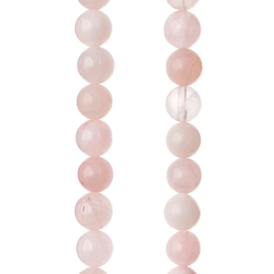 12 Pack: Rose Quartz Round Beads by Bead Landing™, 8mm