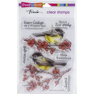 Stampendous® Chickadee Holiday Perfectly Clear Stamps
