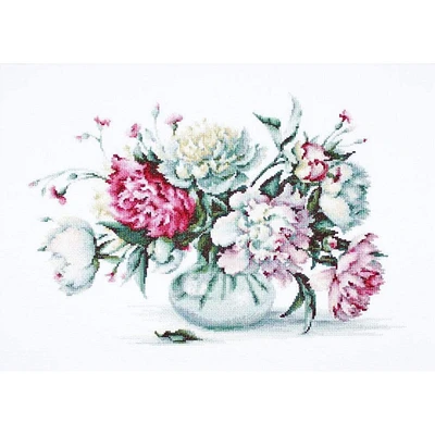 Luca-s Peonies Counted Cross Stitch Kit