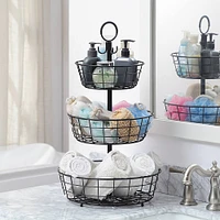 SunnyPoint Black 3 Tier Wire Basket Stand