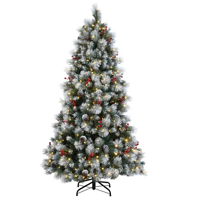 7.5ft. Pre-Lit Snowy Glacier Pine Artificial Christmas Tree, Dual Color® LED Lights