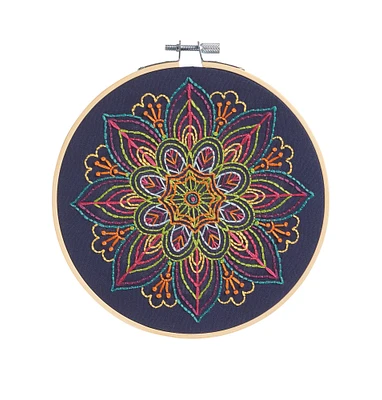 6" Neon Mandala Embroidery Kit by Loops & Threads®