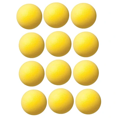Champion Sports 4" Yellow Uncoated Regular Density Foam Ball, 12ct.