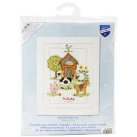 Vervaco At The Farm Record on Aida Counted Cross Stitch Kit