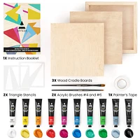 Arteza 19 Piece Abstract Wood Painting Kit