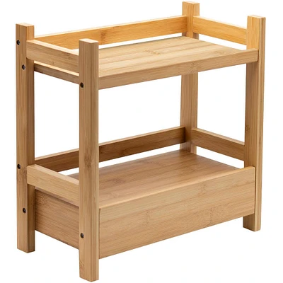 Sorbus 12.5" Bamboo Shelf with Drawer for Multi-Purpose Storage