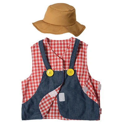 Cre8tive Minds® Farmer Toddler Vest & Hat Dress-up Set