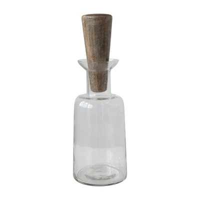 12" Glass Wine Decanter with Mango Wood Stopper