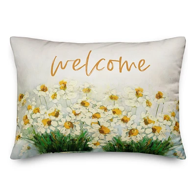 Welcome Daisies Throw Pillow