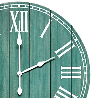 Elegant Designs 23" Wood Plank Coastal Wall Clock