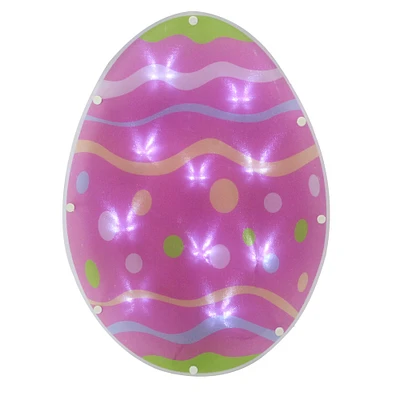 14" Pink & Green LED Lighted Easter Egg Window Silhouette