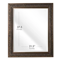 Head West® 34.5" Ornate Bronze Rectangular Framed Beveled Wall Mirror