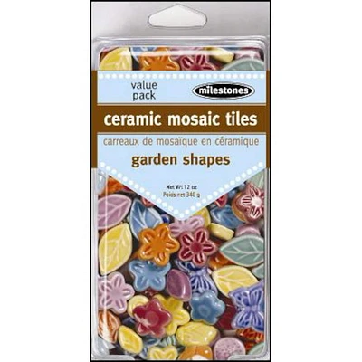 Milestones Garden Shapes Ceramic Mosaic Tiles Value Pack
