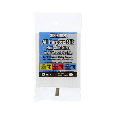 20 Packs: 12 ct. (240 total) Surebonder® All Purpose Stik™ 4'' Mini Glue Sticks
