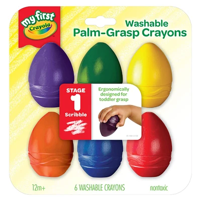 6 Packs: 6 ct. (36 total) My First Crayola® Washable Palm Grasp Crayons