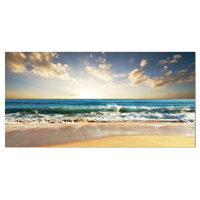 Designart - Cloudy Sky and Vibrant Blue Sea