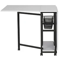 Sew Ready Mobile Craft Table with Folding Top & Storage