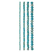 Aqua Faceted Glass Round Beads by Bead Landing™