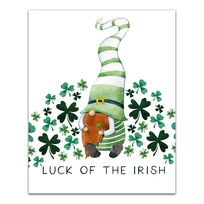 Leprechaun Clovers Canvas 16" x 20" Canvas Wall Art