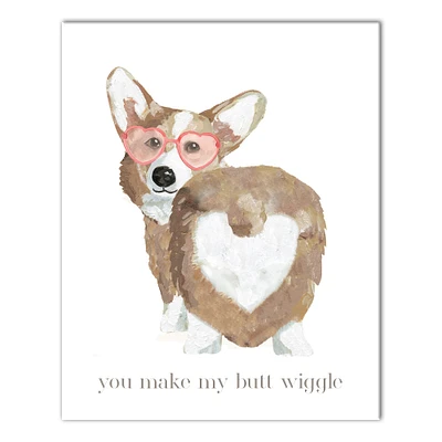 Corgi Wiggle Butt Canvas Wall Art