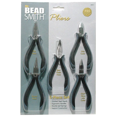 The Beadsmith® 5 Piece Ergonomic Lapjoint Pliers Set