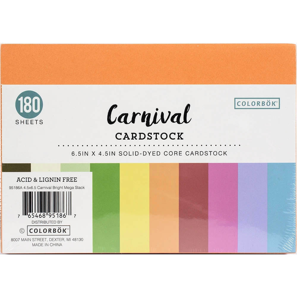 Colorbok® Carnival 4.5" x 6.5" Cardstock, 180 Sheets